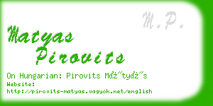 matyas pirovits business card